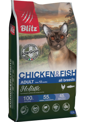 BLITZ для кошек низкозерновой курица/рыба 5 кг